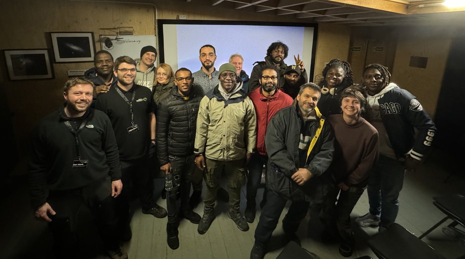 The North East Astrophotography Academy group photo with West End Refugee Services (WERS) and Kielder Observatory