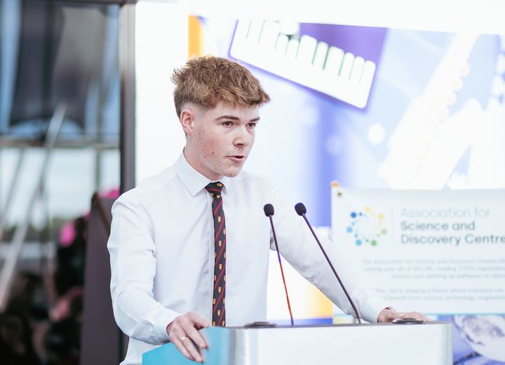 School pupil talking at ASDC26