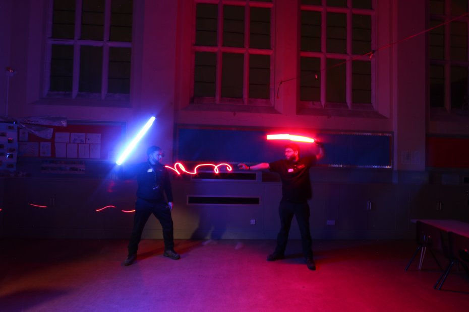 Creativity painting with light at Kielder Observatory