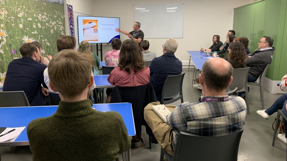 Accessibility Unlocked delegates in a classroom at Winchester Science Centre